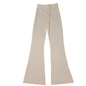 Frankies Bikinis Ivory Ribbed Flare Pants